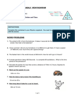 Babaji Vidhyashram: Worksheet - 8 Subject: Science (Physics) Grade: 7 Name of The Chapter: Motion and Time