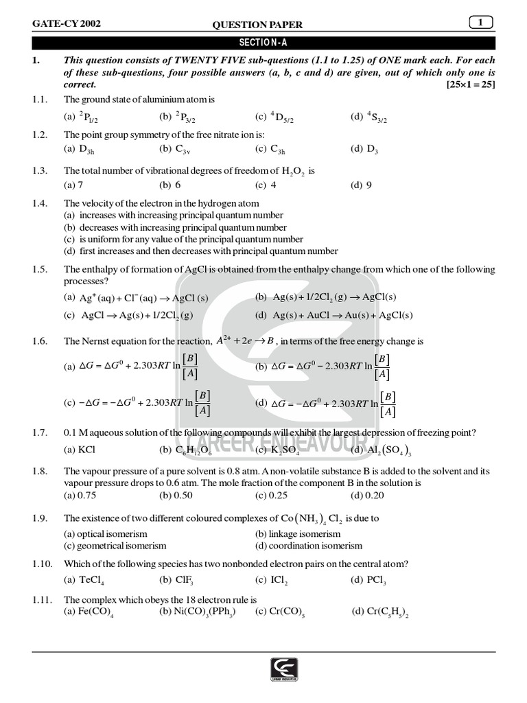 Gate 2002 Cy | PDF
