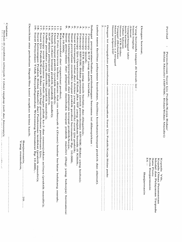 FORM Perpanjangan SIP | PDF