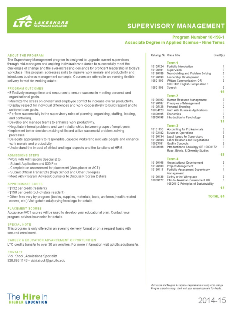 2014 2015 Supervisory Management | PDF | Human Resources | Learning