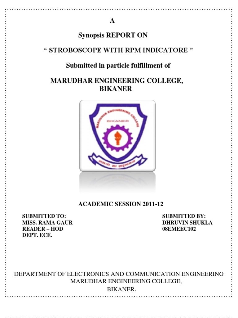 Stroboscope RPM Indicator Report | PDF