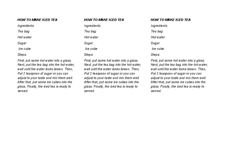 How To Make Iced Tea | PDF