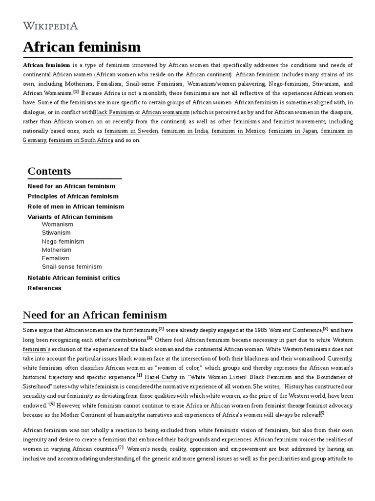 African Feminism | PDF | Discrimination | Ideologies