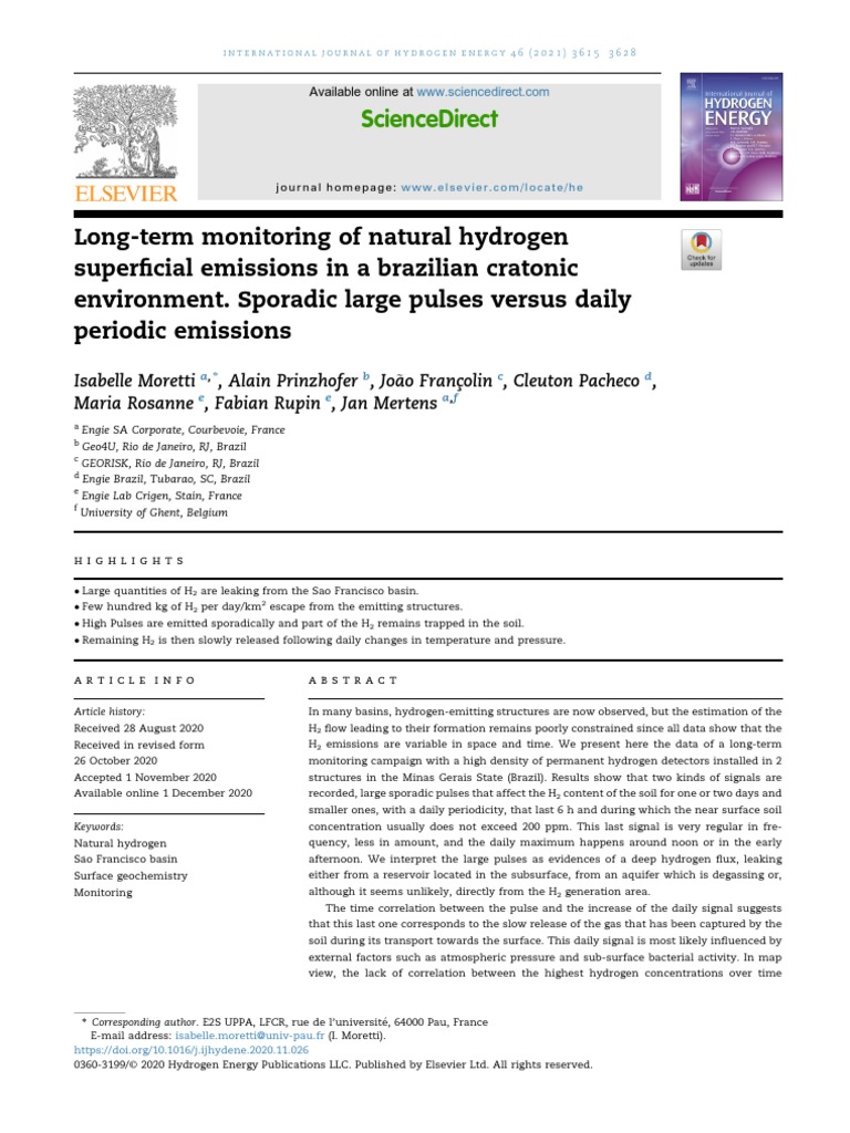 Long-term Monitoring of Hydrogen Emissions | PDF | Water | Soil