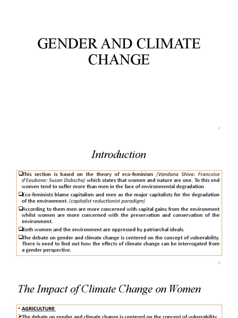 Gendered Impacts of Climate Change | PDF | Climate Change | Agriculture