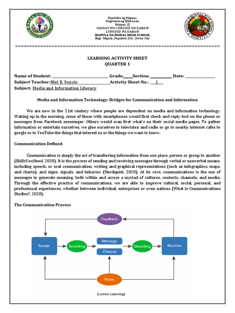 Media Information Literacy Quarter 1 Module 1 | PDF