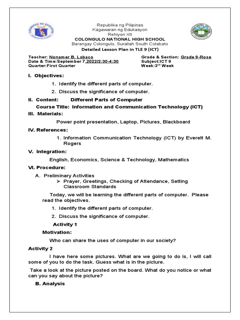 DLP ICT Parts of Computers | PDF