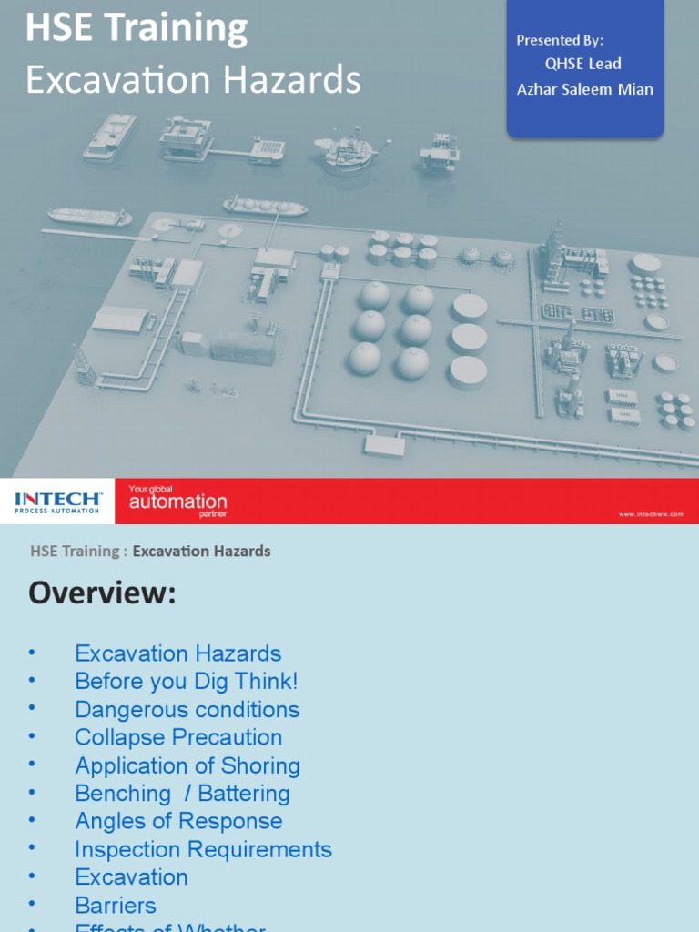 Excavation Hazards HSE Training Guide | PDF