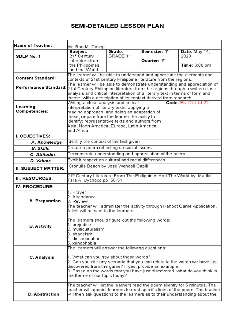 Lesson Design | PDF