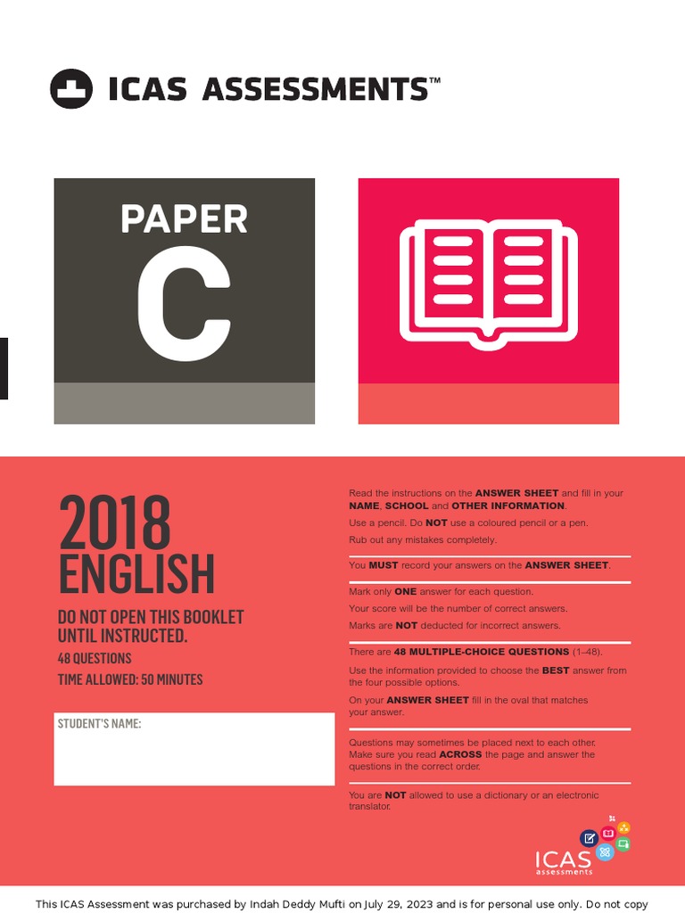 2018 ICAS English Paper C | PDF | Plastic | Recycling