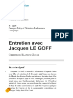 Entretien Avec Jacques LE GOFF