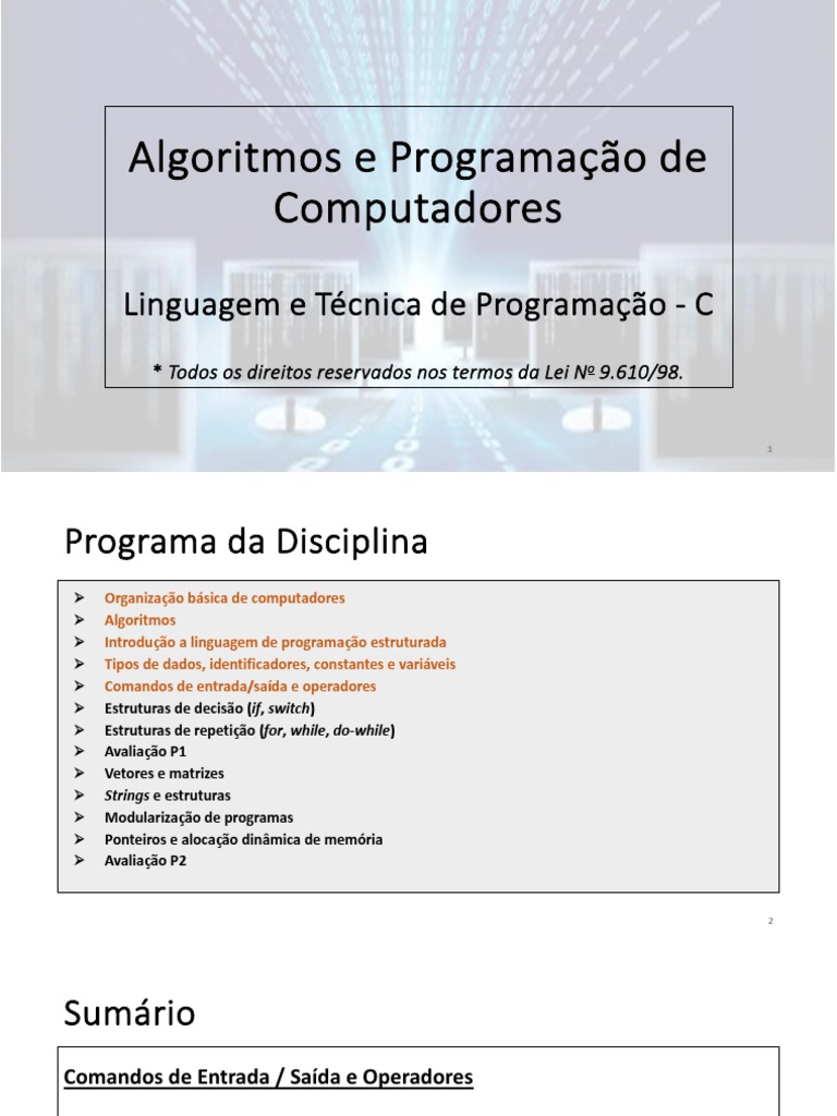 Algoritmos e Programação em C | PDF | Fahrenheit | Algoritmos