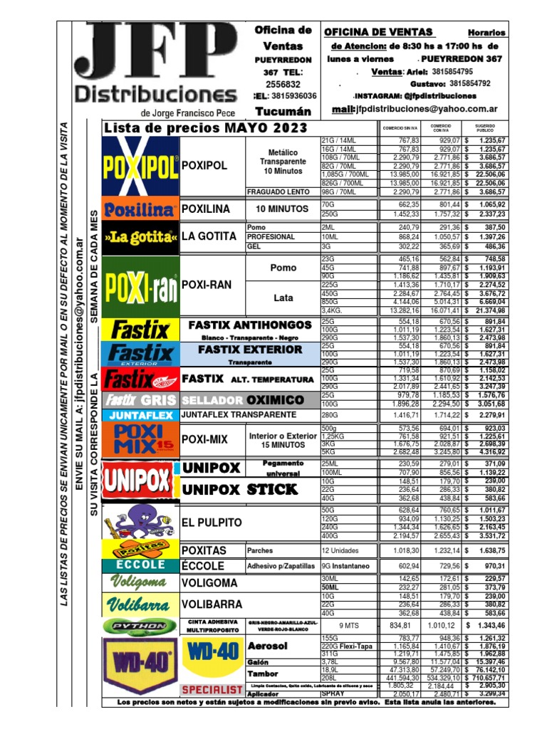 Lista de Precio Mayo 2023 PDF