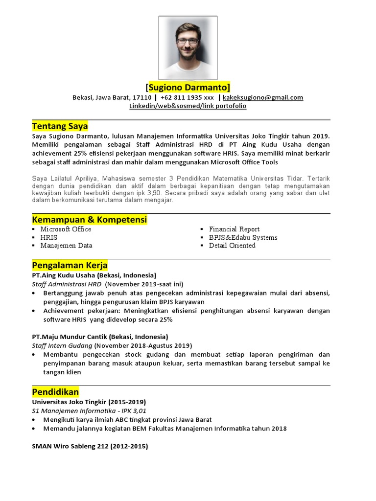 Profil Sugiono Darmanto: HRD & IT Expert | PDF