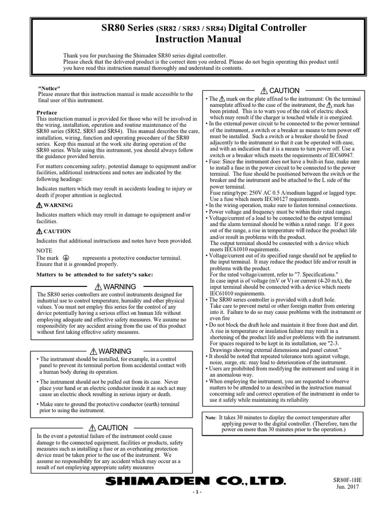SR80 Manual | PDF | Fuse (Electrical) | Electrical Wiring