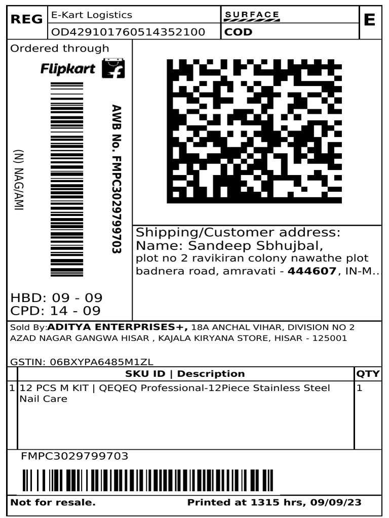 Flipkart Labels 09 Sep 2023 01 15 | PDF