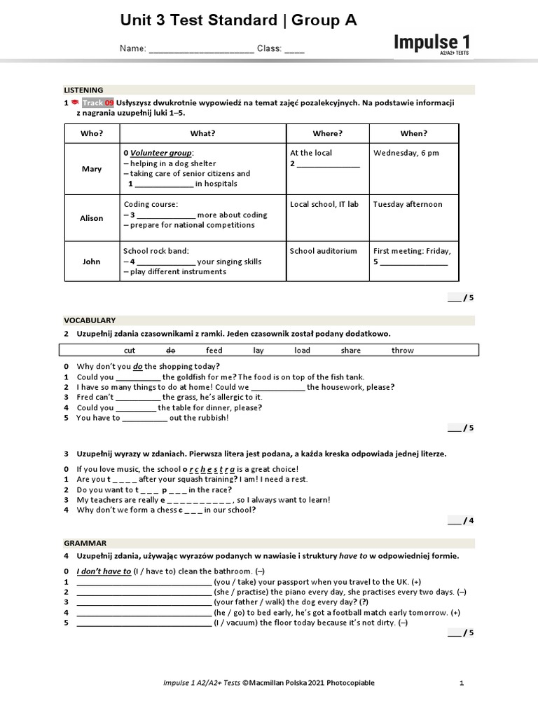 Unit 3 Test Standard A | PDF