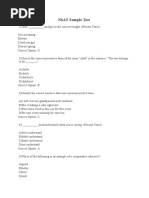 NSAT Sample Test