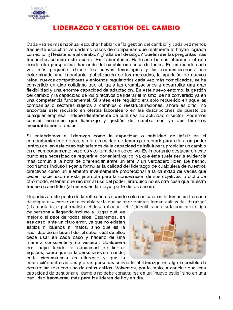 Liderazgo en la Gestión del Cambio | PDF | Liderazgo