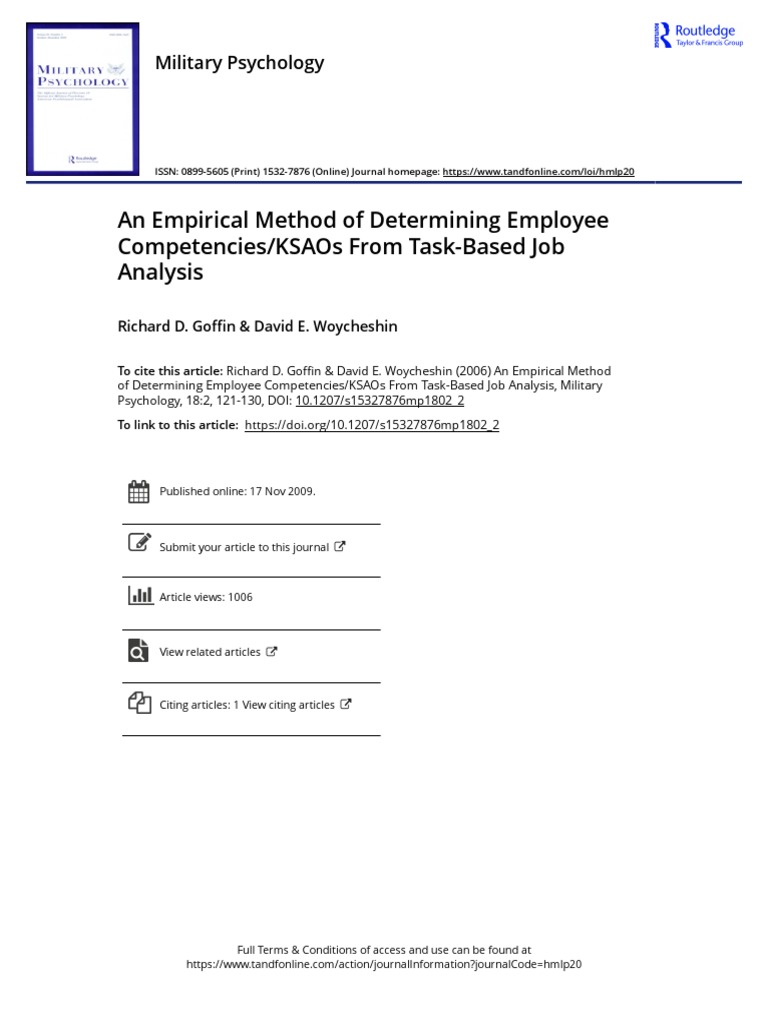 An Empirical Method of Determining Employee Competencies KSAOs From ...