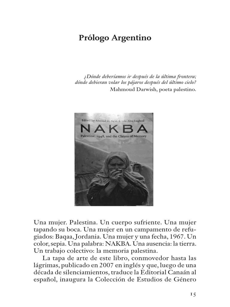 Nakba. Palestina, 1948, y Los Clamores de La Memoria16104 PDF
