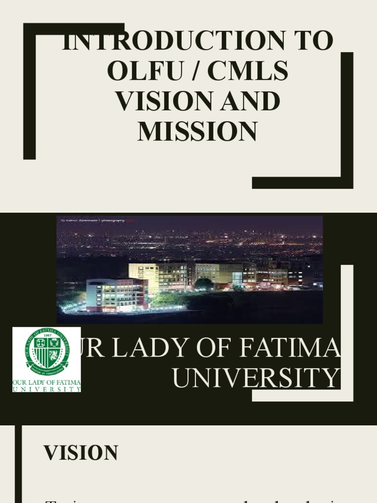 Introduction -OLFU Vision_Mission | PDF | Medicine | Medical Laboratory