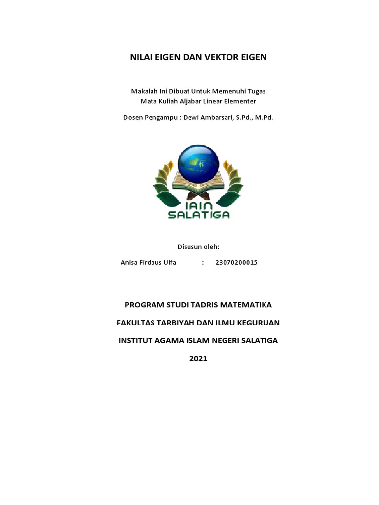Nilai dan Vektor Eigen dalam Aljabar Linear | PDF