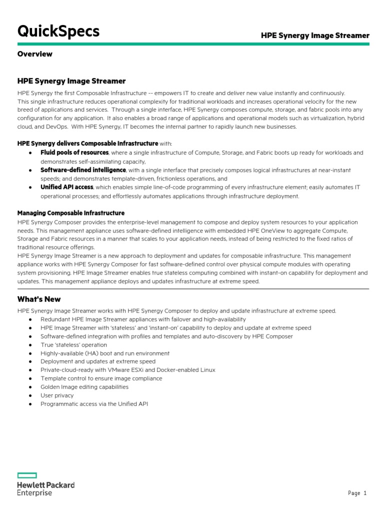 Synergy Image Streamer PDF Booting Operating System