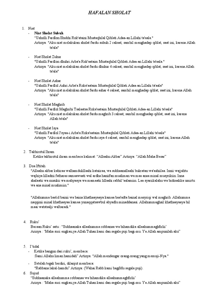 Materi SHOLAT | PDF