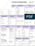 Expressions, Equations and Inequalities (Higher) - Revision Map