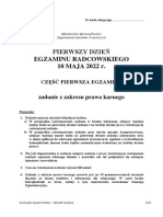 Egzamin Radcowski - Zadanie Z Zakresu Prawa Karnego - 10 Maja 2022 R