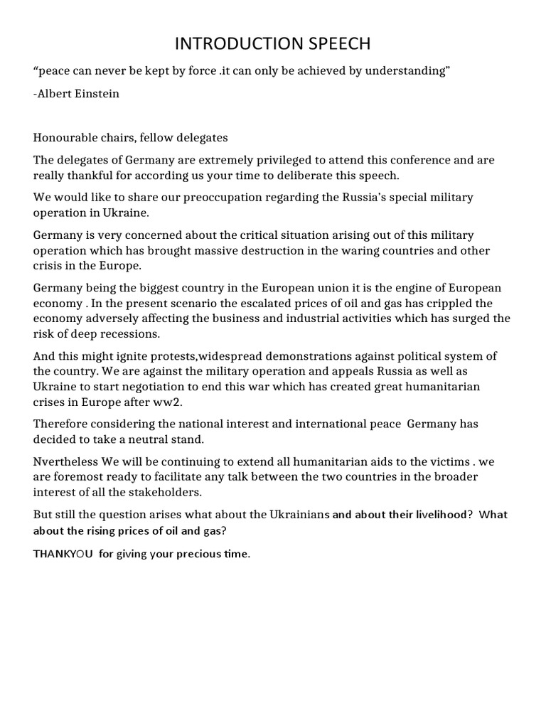Introduction Speech PDF