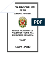 Plan Progamas Preventivos de La Provincia de Palpa. 2019