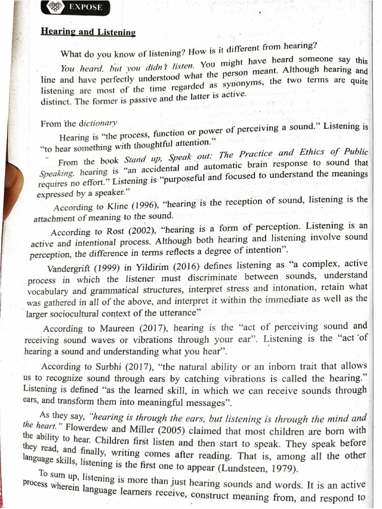 The Concept and Importance of Listening | PDF