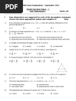 Mid Term Examination Model Question Paper 2022