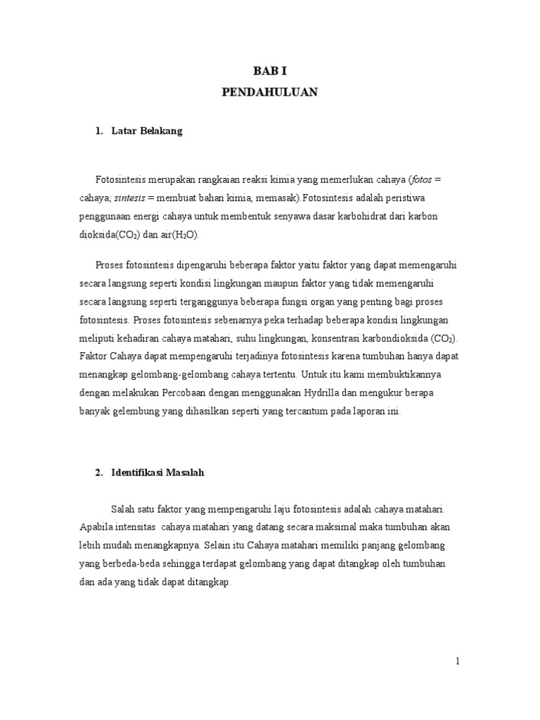 Laporan Fotosintesis
