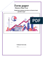 Capital Budgeting Techniques Practices in Eastern Bank and IFIC Bank