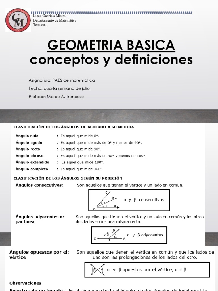 Geometría Básica para PAES Matemática | PDF