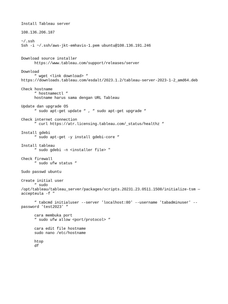 Tableau Server Installation Guide | PDF