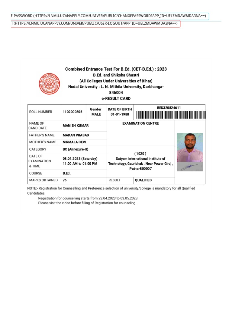 Lalit Narayan Mithila University PDF