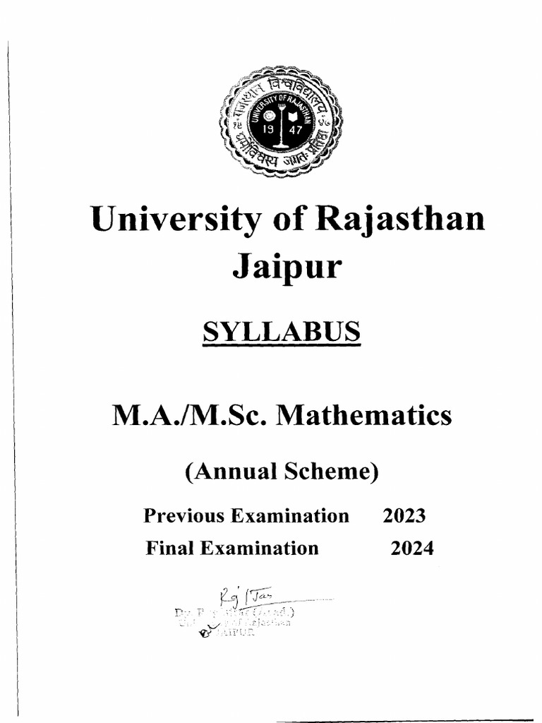 M.A .& M.SC Mathematics | PDF