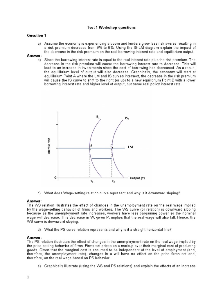 Macroeconomics Worked Example PDF Economic Equilibrium Marginal Cost