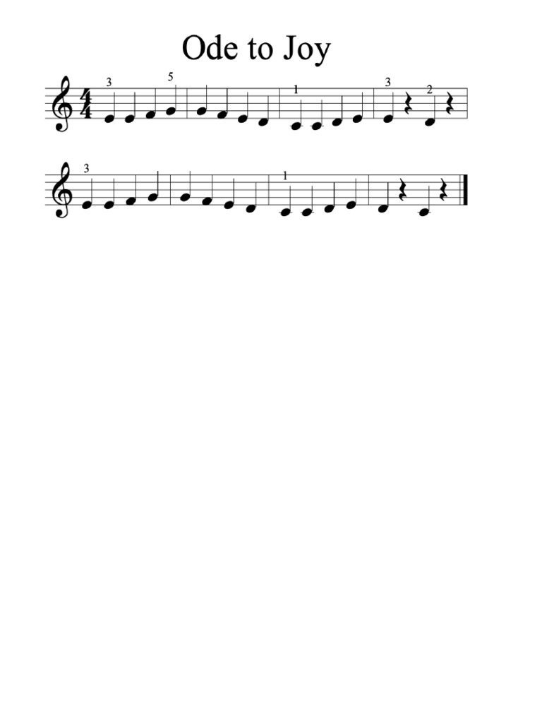 Ode To Joy Sheet Music Two Staves | PDF