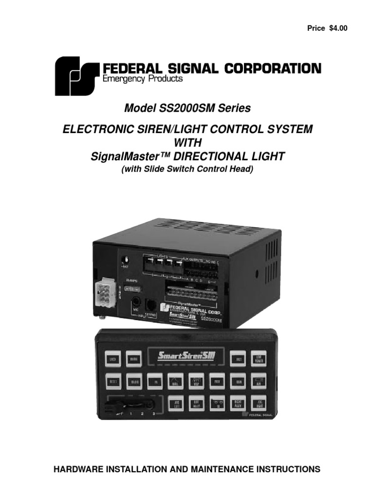 SS2000SM Electronic Siren - Light Control System With SignalMaster ...