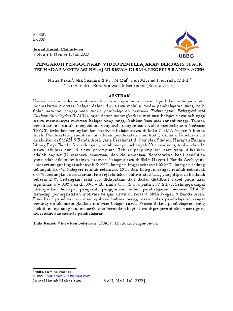 contoh jurnal ilmiah yang baik dan benar untuk mahasiswa