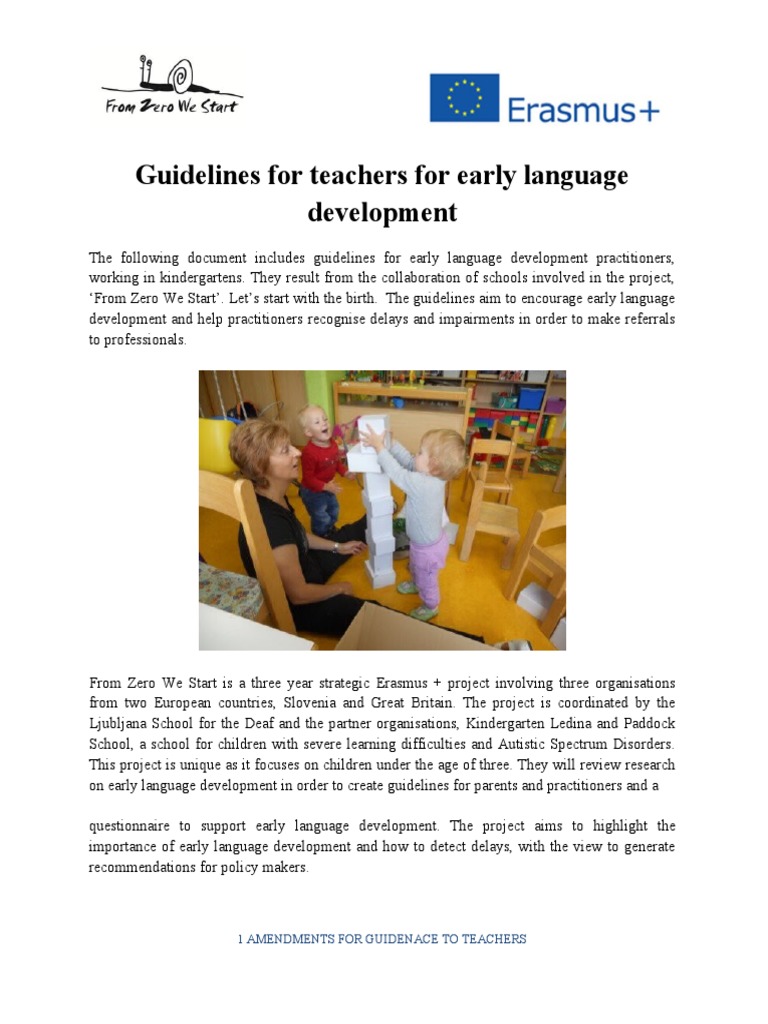 Early Language Development Guidelines | PDF | Language Development | Speech