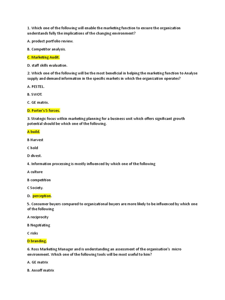 MCQ Questions | PDF | Marketing | Marketing Communications