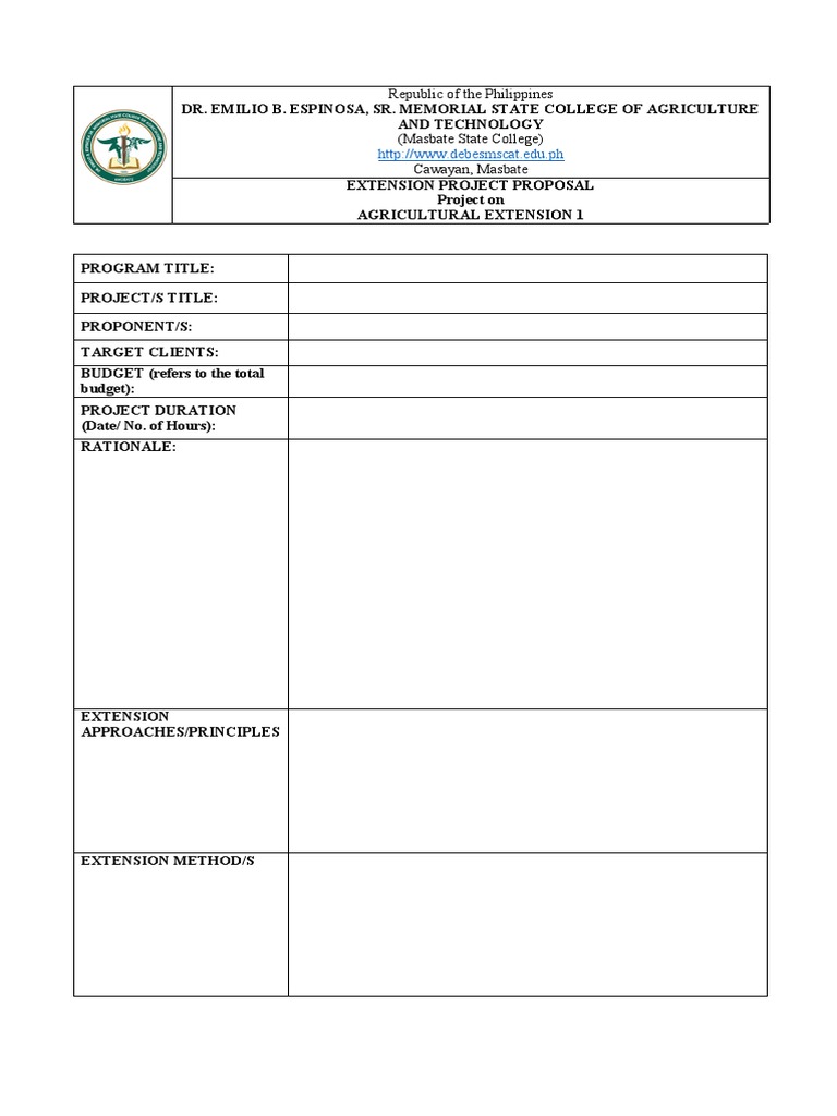 Agricultural Extension Project Proposal | PDF
