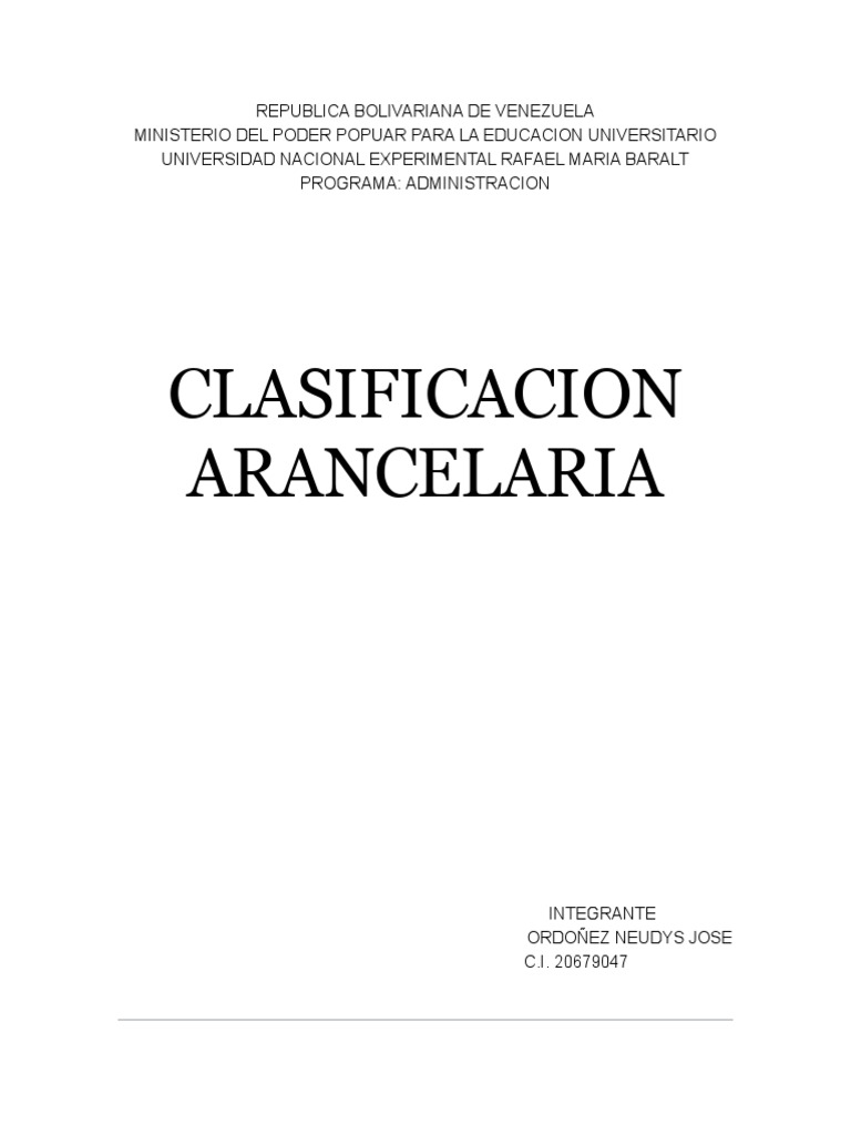 Guía de Clasificación Arancelaria y Aduanas | PDF | aduana | Arancel