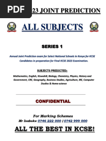 Joint Kcse 2023 Prediction Series 1